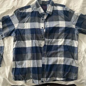 UNTUCKit Navy and White Checkered Shirt